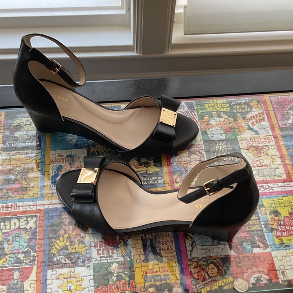 NEW Cole Haan Black Ankle Strap Heels - Picture 3 of 6